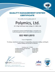 Polymics ISO Certificate